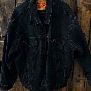 Levis Denim Jacket Mens 3XL Black Trucker Western Jean Rodeo Button